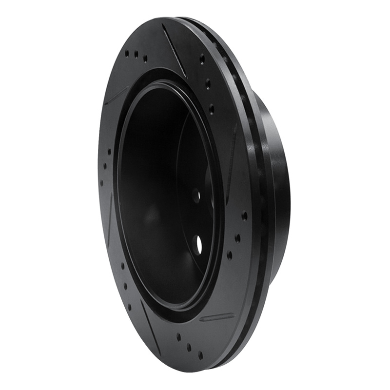 Subaru Forester Brake Rotor (1) - Rear Left - R1 Concepts - Drilled & Slotted - Black - `14-`18